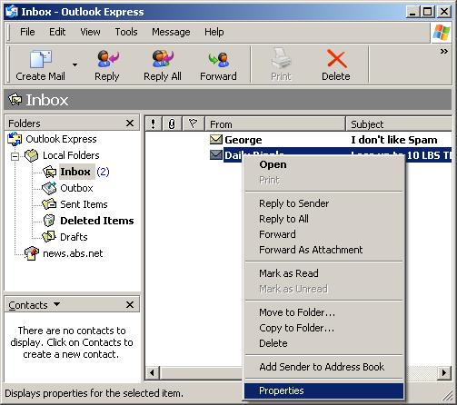 Outlook Express Screenshot