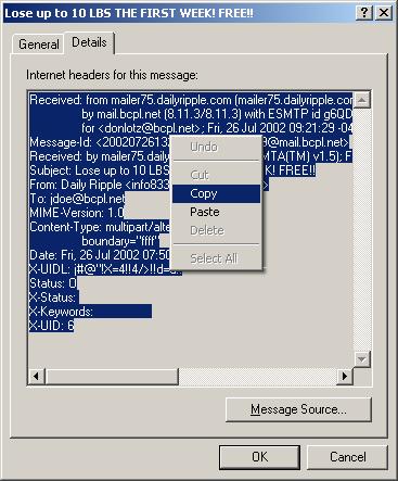 Outlook Express Screenshot